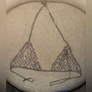 Sparkling Rhinestone Halter Top